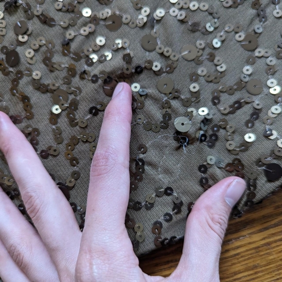 Vintage 90's Y2k Sequin Cowl Neck Mini Dress - Picture 6 of 6